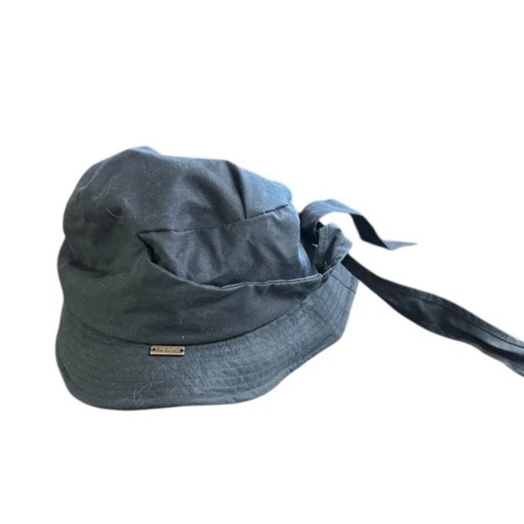 Barbour Charcoal Bucket Hat with Gold Logo - Picture 1 of 6